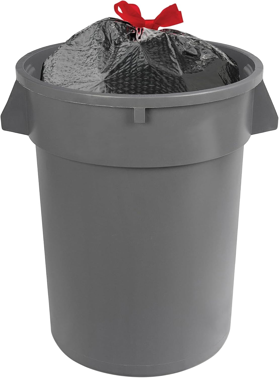 Amazon Basics 30 Gallon Flextra Strength Multipurpose Drawstring Trash Bags, 20% Post Consumer Recycled Material, Tear Resistant, Black, 50 Count