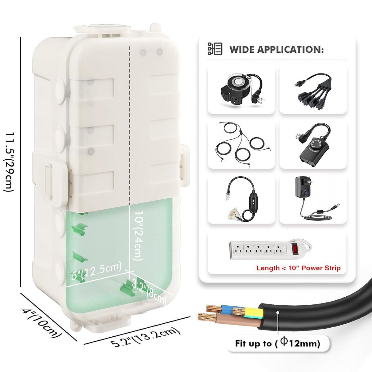 RESTMO Outdoor Electrical Box Waterproof, Extension Cord Cover