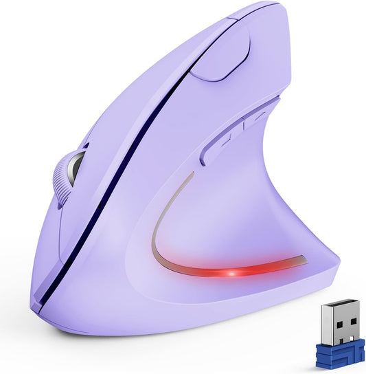 TECKNET Ergonomic Mouse, 4800 DPI Wireless Bluetooth Vertical, 3-Device