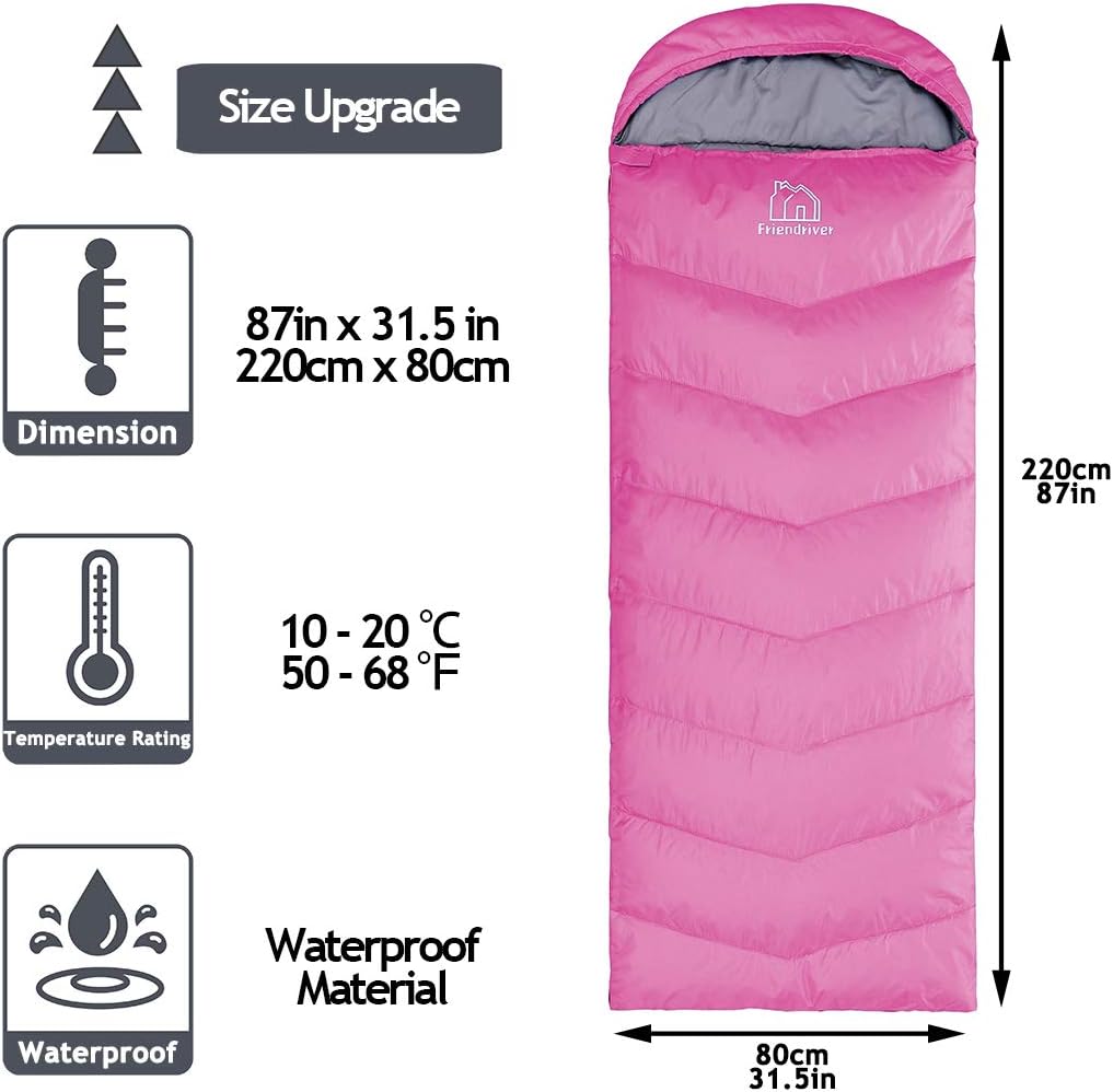 XL Size Upgraded Version of Camping Sleeping Bag 4 Seasons Warm and Cool, Lighter Weight, Adults and Children Can Use Waterproof Camping Bag, Travel and Outdoor Activities