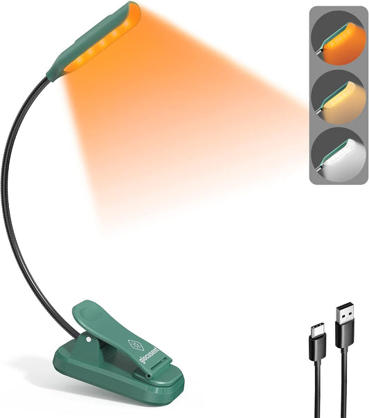 Glocusent Willow Book Light for Reading in Bed, 10 LED Bright Reading Light