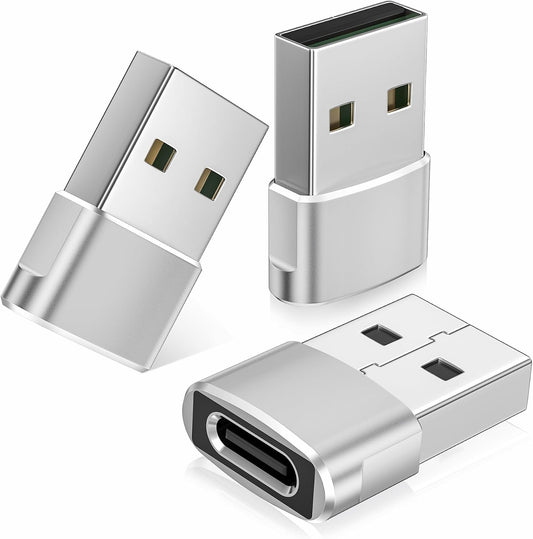 Basesailor USB to USBC Adapter,Type C Female A Male Charger Converter 3Pack