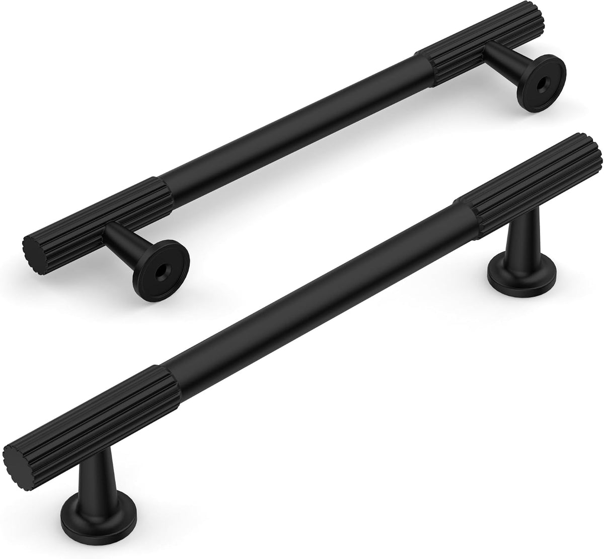 Amerdeco 10 Pack Matte Black Cabinet Pulls 5"