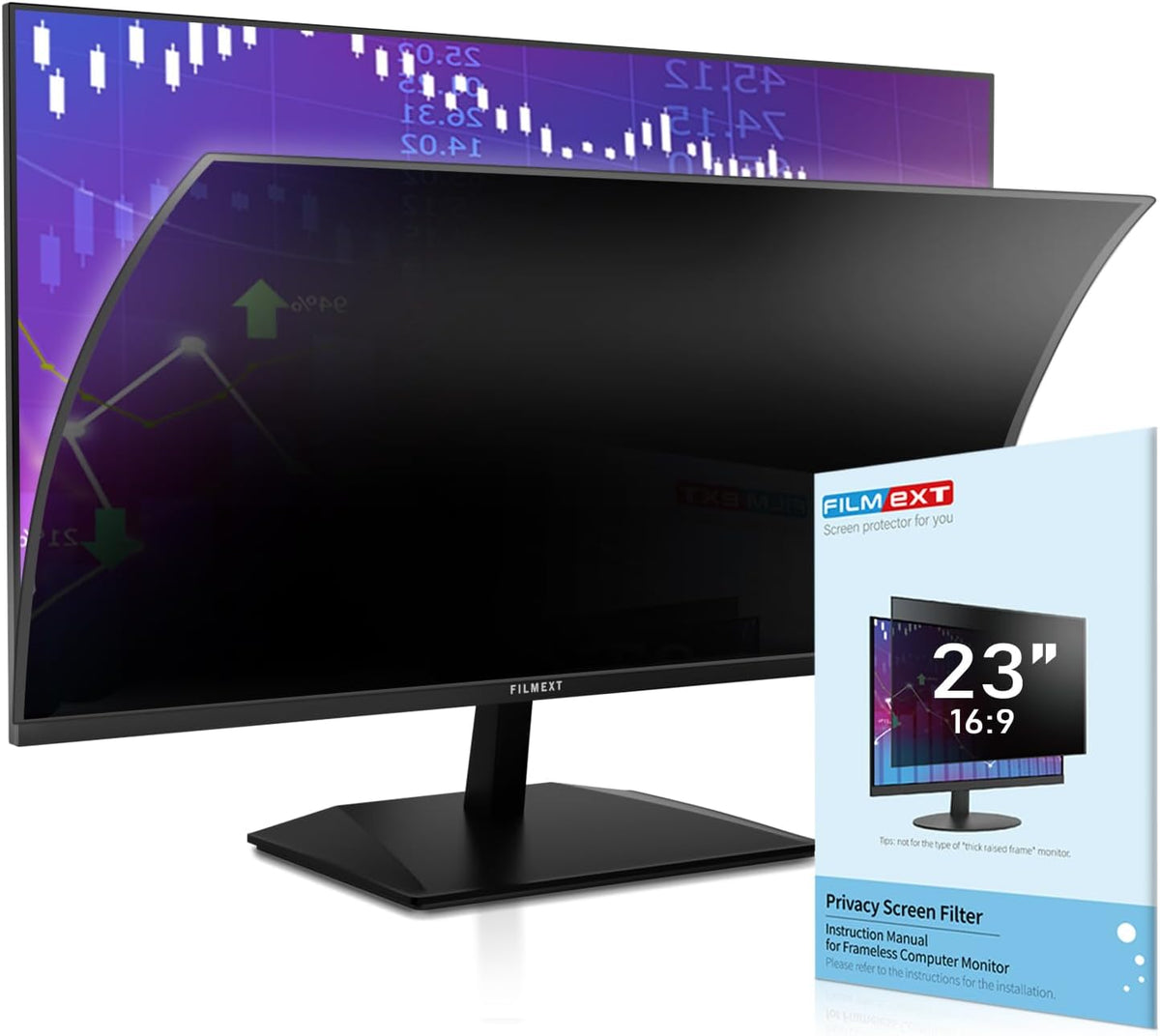 FILMEXT 2026 Upgrade 23 Inch Computer Privacy Screen Filter