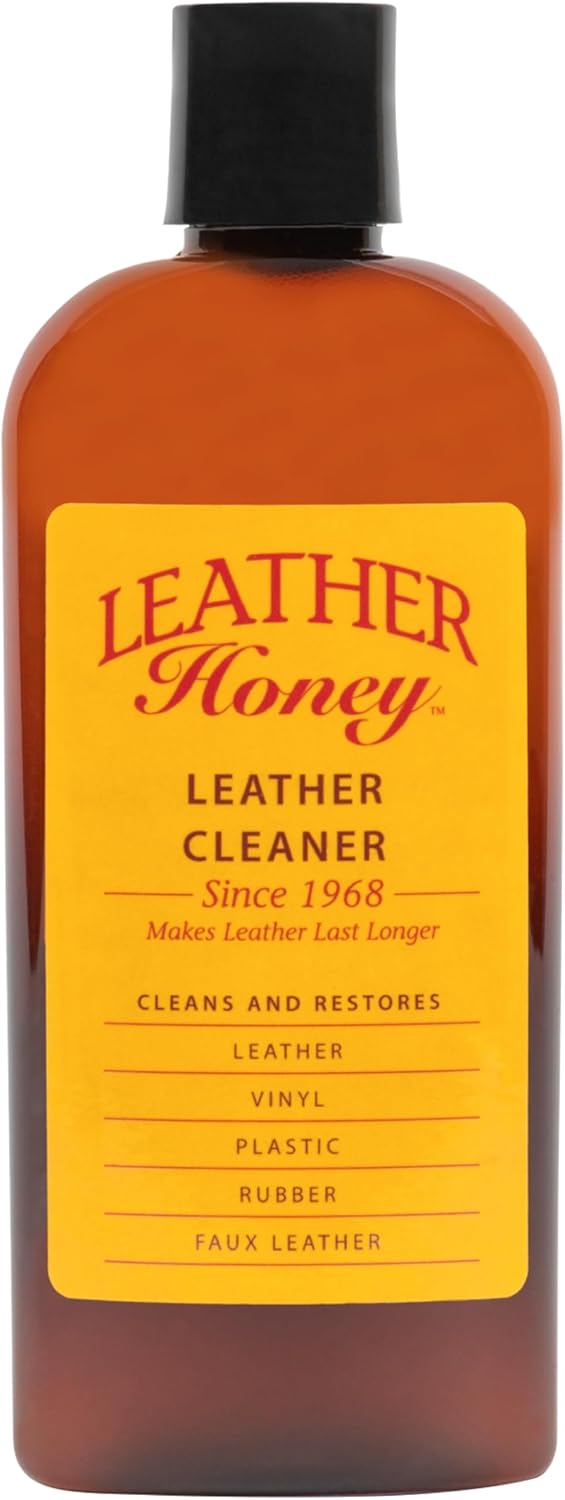 Leather Honey Leather Cleaner: Non-Toxic Leather Care Made in the USA Since 1968. Deep Cleans Leather, Faux & Vinyl - Couches, Car Seats, Purses, Tack, Shoes & Bags. Safe Any Colors & White Leather