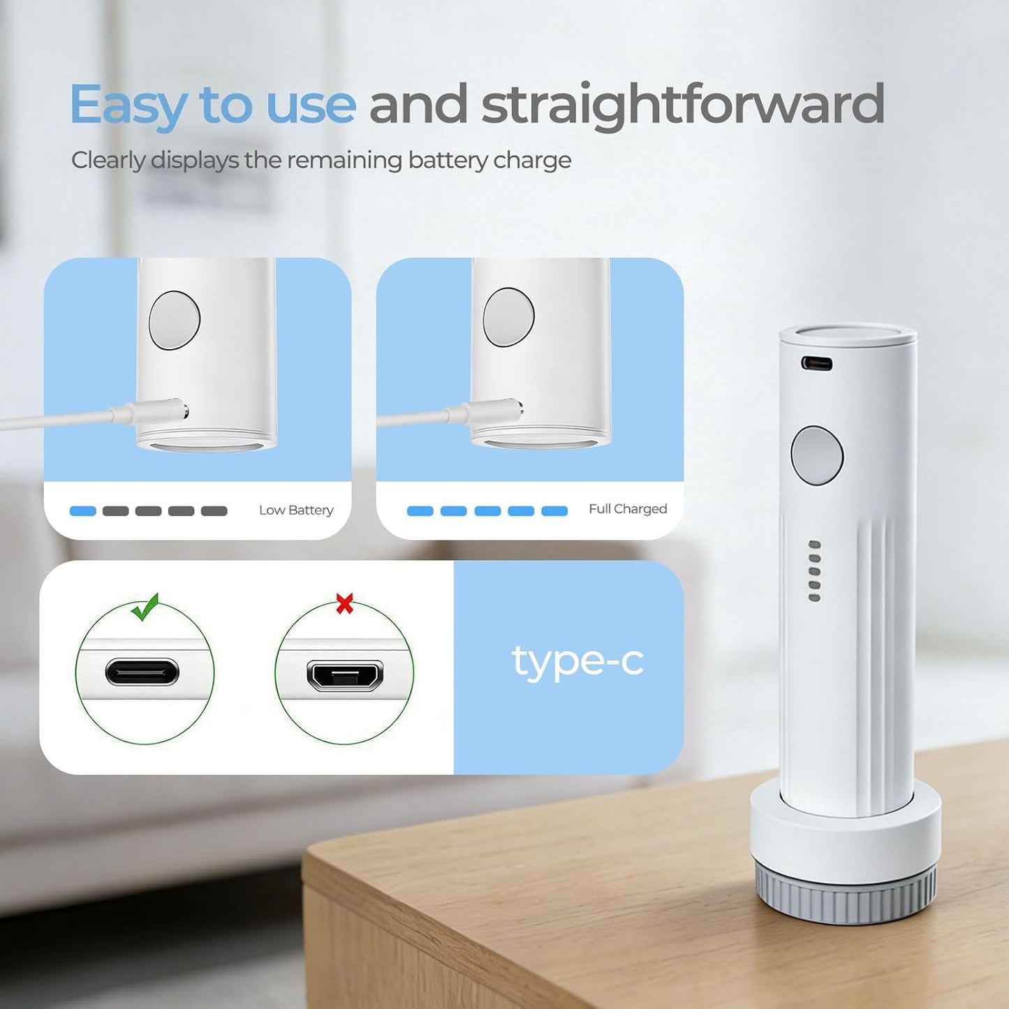 HOMOH Cordless Electric Vacuum Pump for Storage Bags, Portable Type-C Charging Travel Vacuum Bags with Pump for Clothing, Vacuum Storage Bags