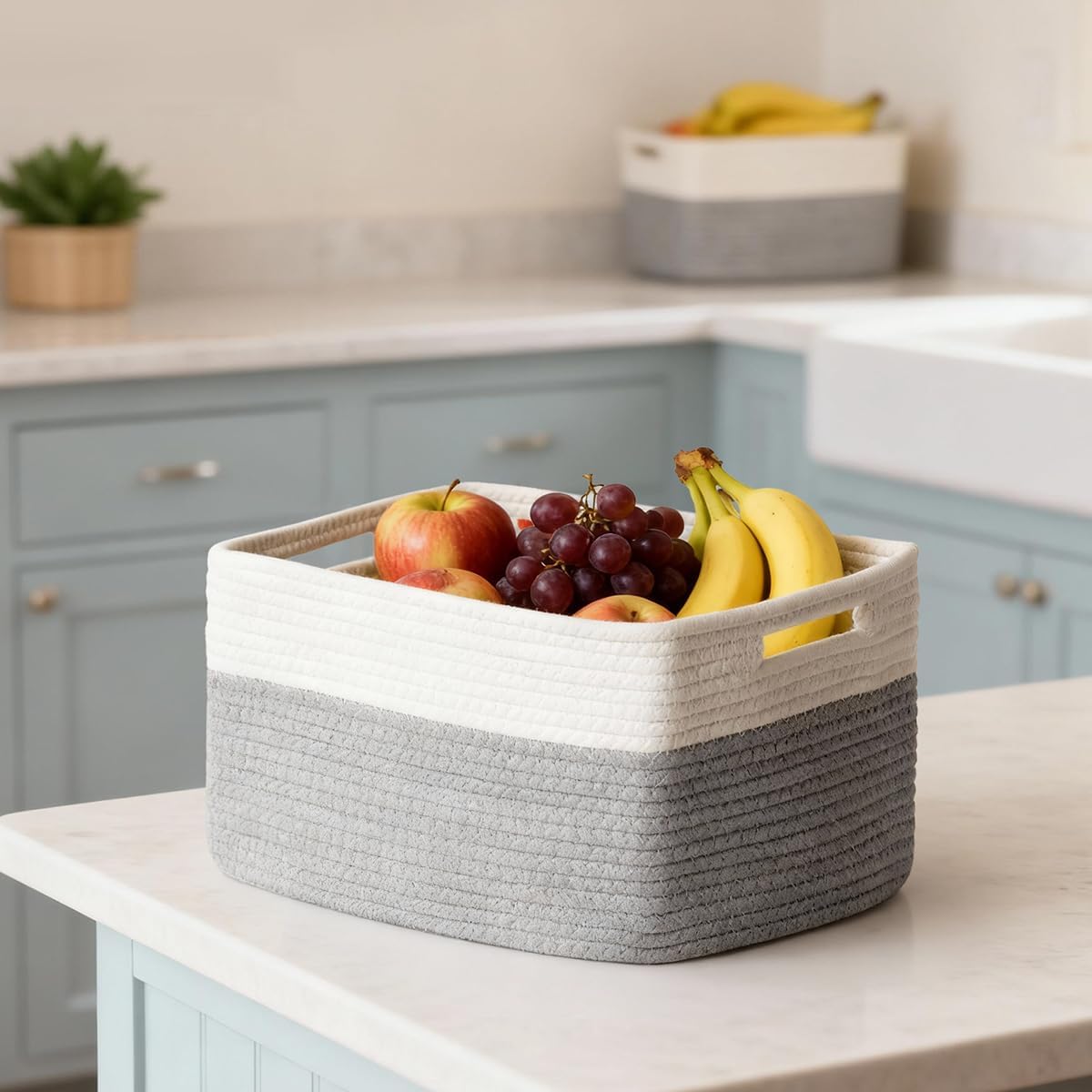 5 Pack Woven Storage Baskets, Decorative Storage Bins for Organizing