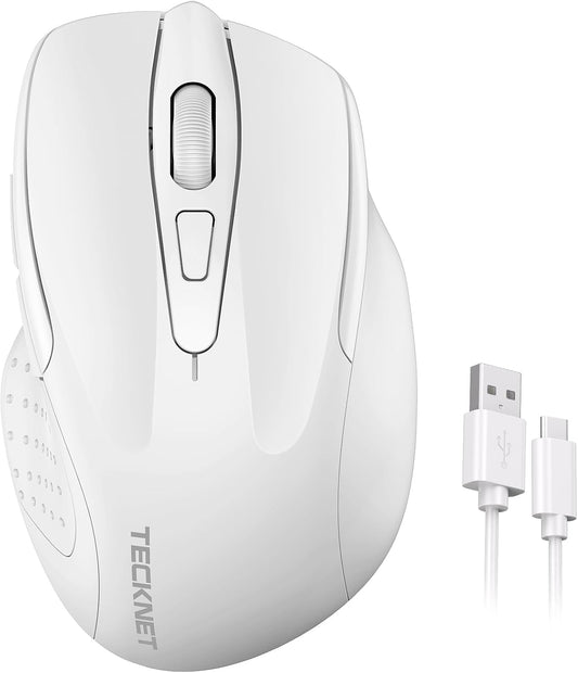 TECKNET Wireless Mouse Rechargeable, 2.4G Computer Mice with USB-A Receiver