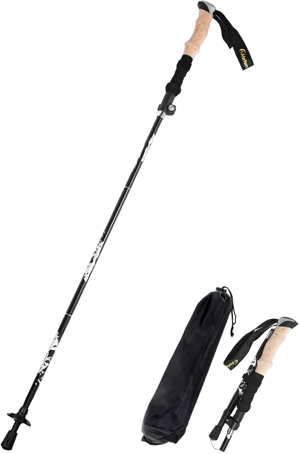 A ALAFEN Aluminum Collapsible Ultralight Travel Trekking Hiking Pole for Men and Women (Fits 5'3" - 6'2")