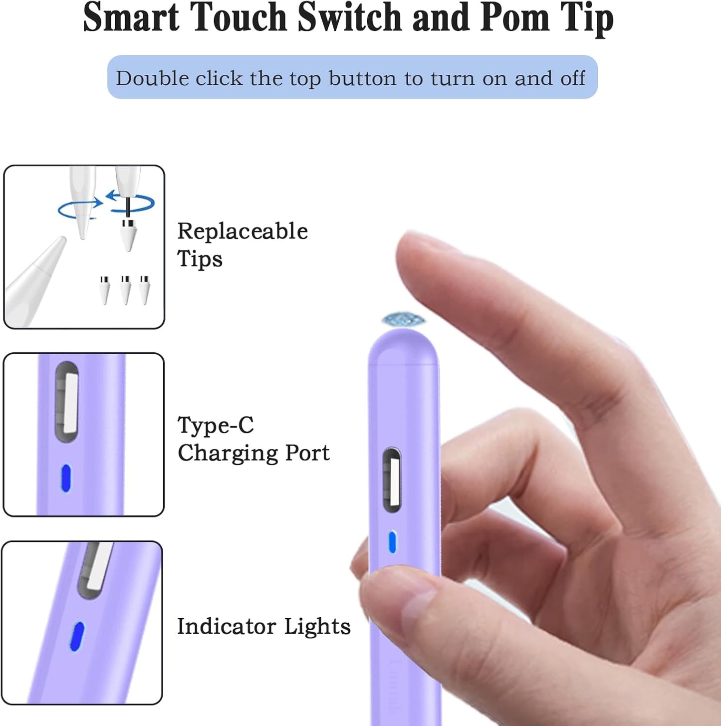 Stylus Pen for Android Tablet,Tablet Pencil for iOS/Android,Stylus Pen for iPhone/Samsung/XiaoMi/Huawei/Vivo/Lenovo and Other Android Smartphones and Tablets-Gradient Purple