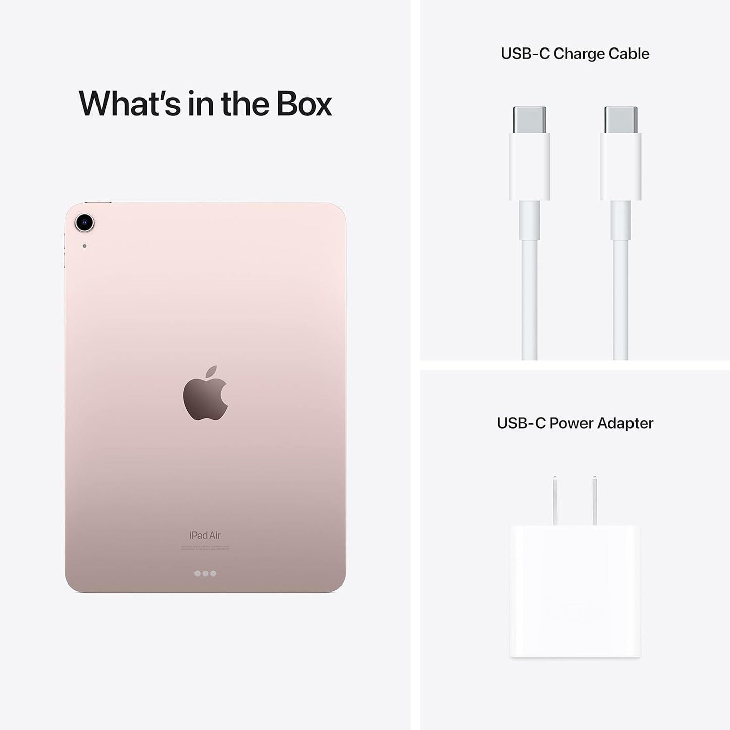 Apple iPad Air (5th Generation): with M1 chip, 10.9-inch Liquid Retina Display, 64GB, Wi-Fi 6, 12MP front/12MP Back Camera, Touch ID, All-Day Battery Life – Pink