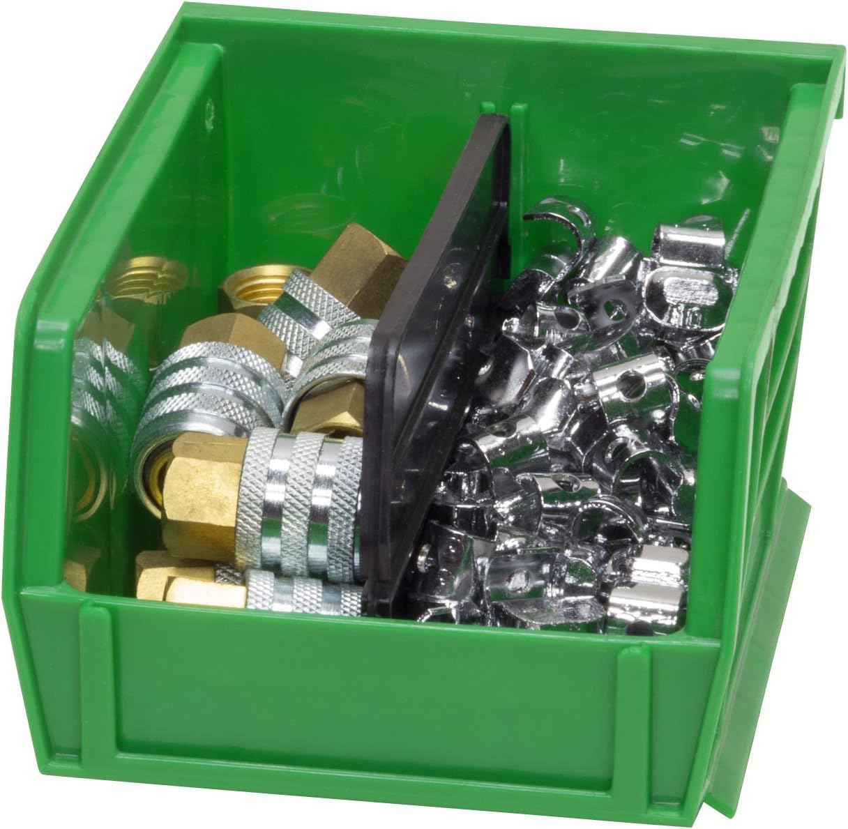 Akro-Mils 30210 AkroBins Plastic Storage Bins, 5"x4"x3", Green, 24-Pack | Space-Saving Stackable Bins for Garage, Pantry, Craft Organization