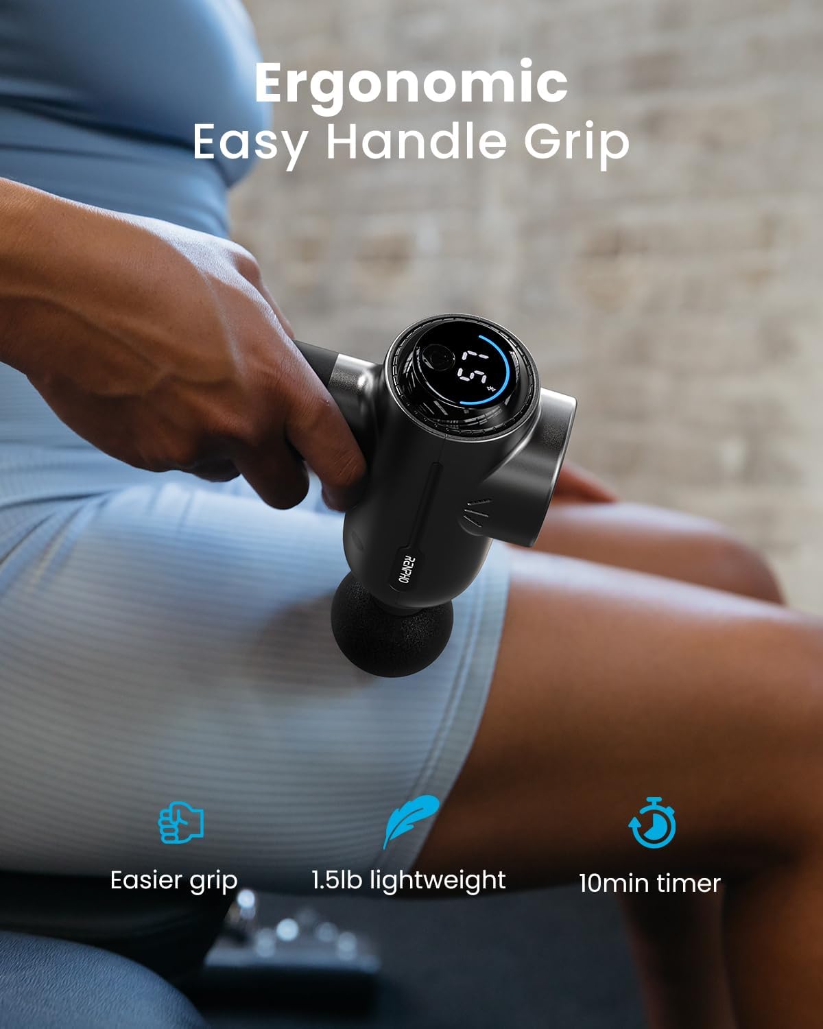 RENPHO Active+ Thermal Massage Gun with Heat, App Control, Muscle Massager