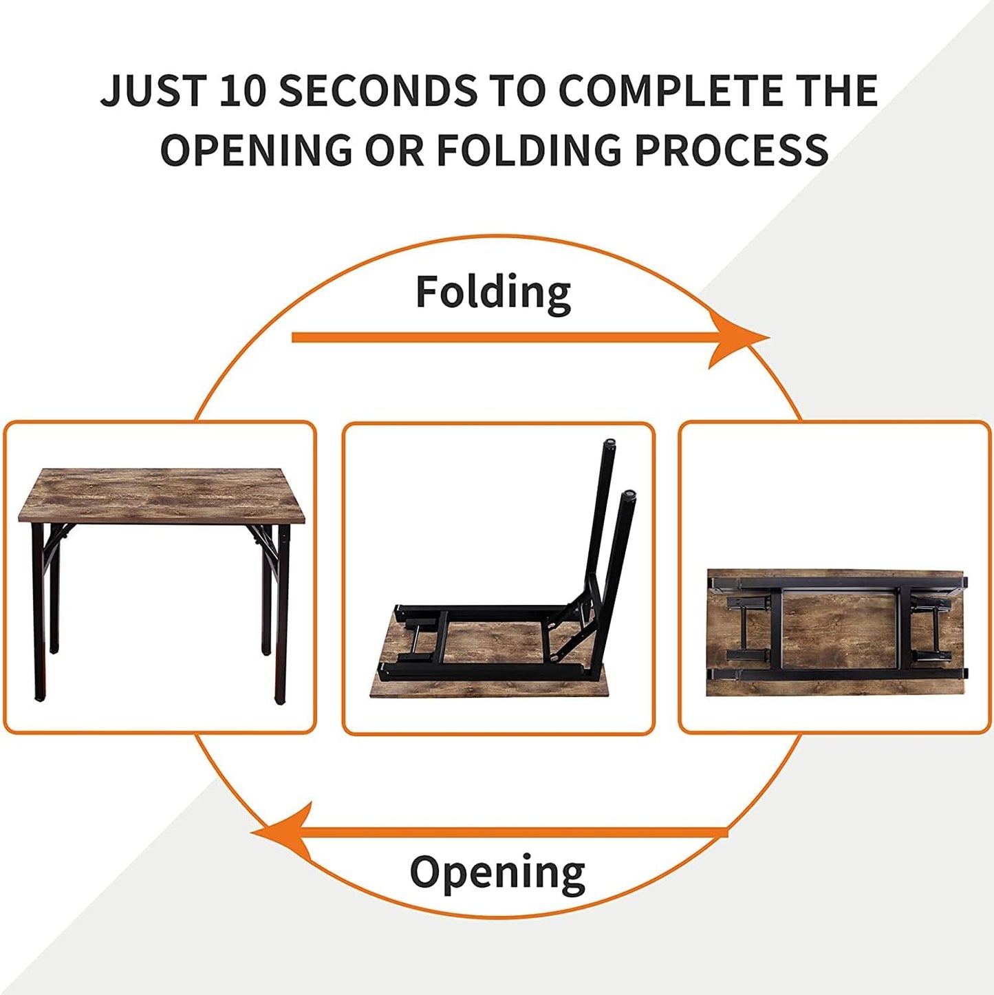Need Small Desk, 31.5 x 15.7 Inches No Assembly Foldable Writing Table,Sturdy and Heavy Duty Folding Computer Desks for Small Space/Home Office/Dormitory AC5FB(80 * 40)