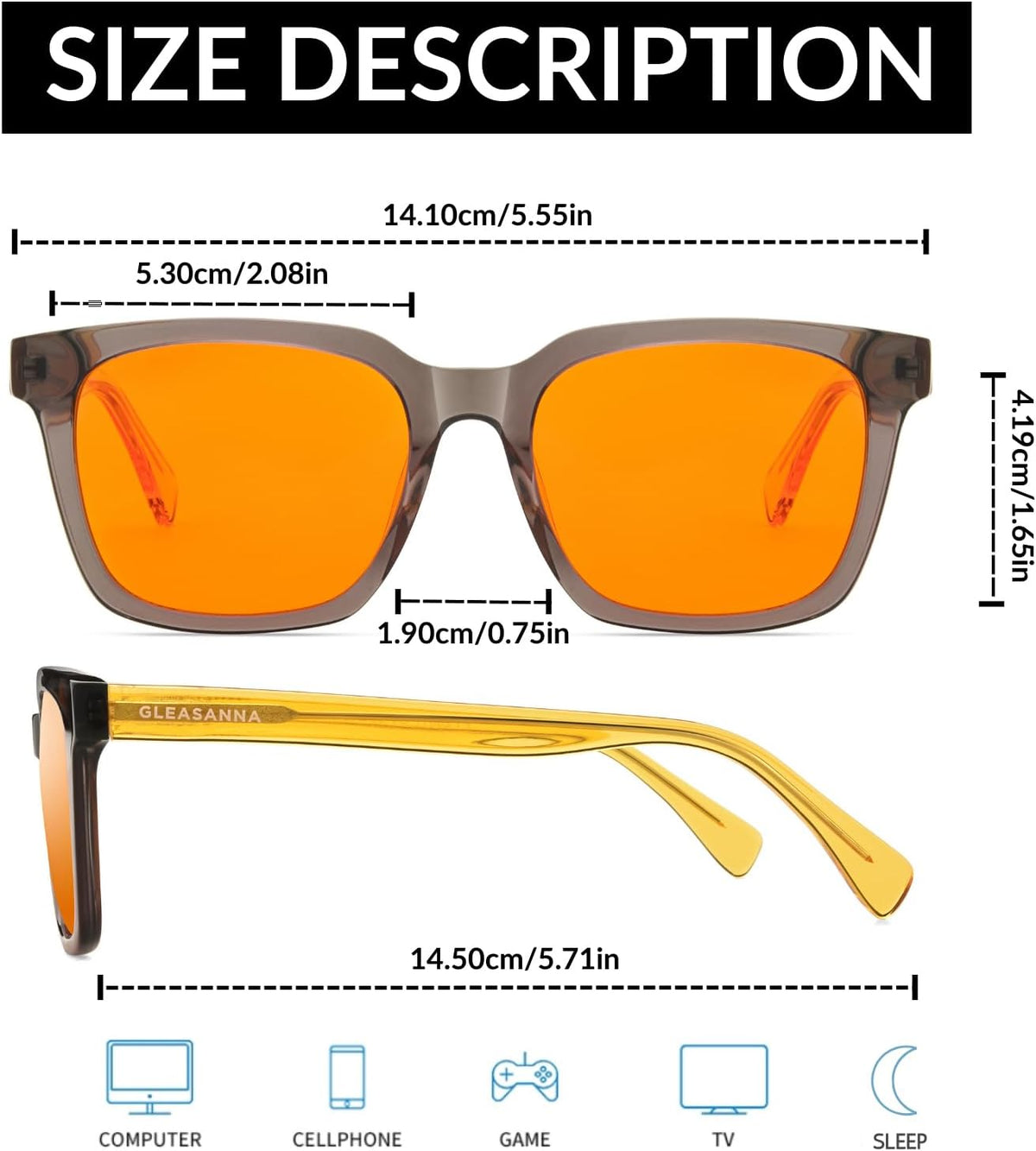 99.9% Blue Light Blocking Glasses, AR Coating, Computer Screens Gaming for Men Women, Stop Eyestrain, Better Sleep