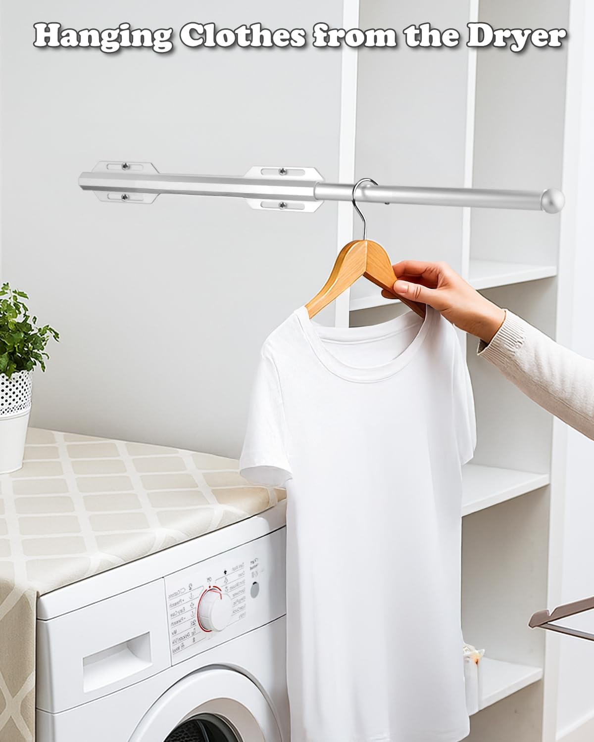 Valet Rod for Closet Pull Out, 12" Adjustable extending closet rod, Standard Retractable closet rod organization rack, Valet Clothing Hanger Rods Extender for Wardrobe Laundry Bathroom (Starry Silver)