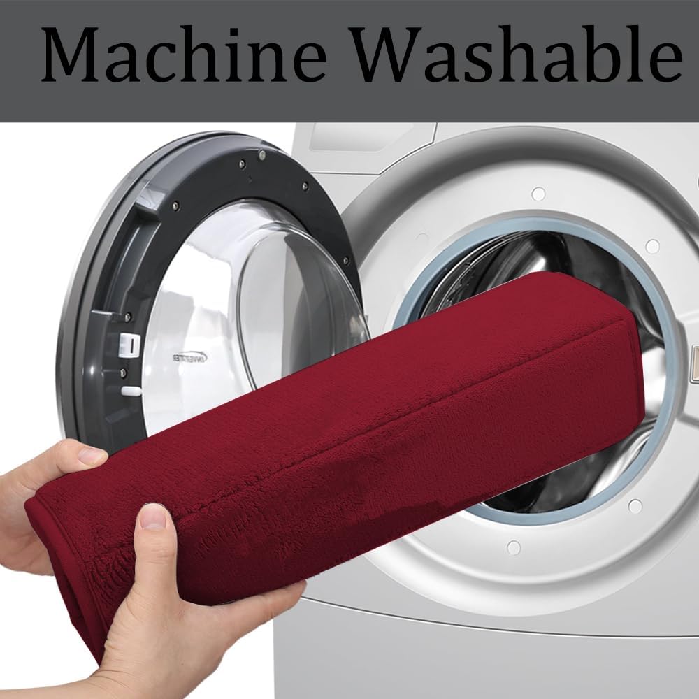 RUN HELIX Burgundy Bathroom Rugs Sets 3 Piece Memory Foam Non Slip Bath Mats for Bathroom Floor and U-Shaped Contour Toilet Rug, Soft Washable Bathroom Mats and Rugs Sets for Toilet Shower Sink