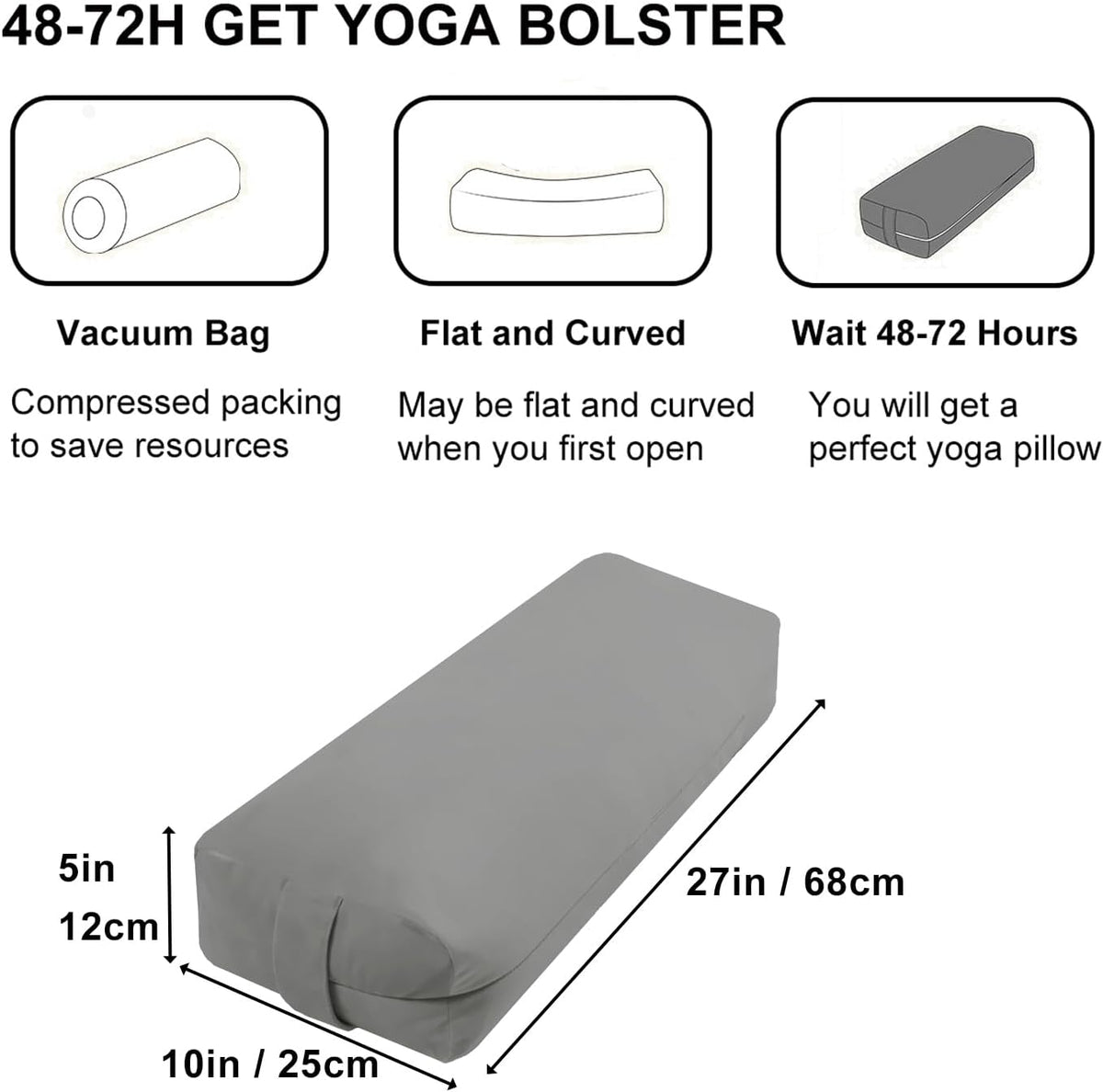 Rectangular Yoga Bolster Pillow for Restorative Yoga