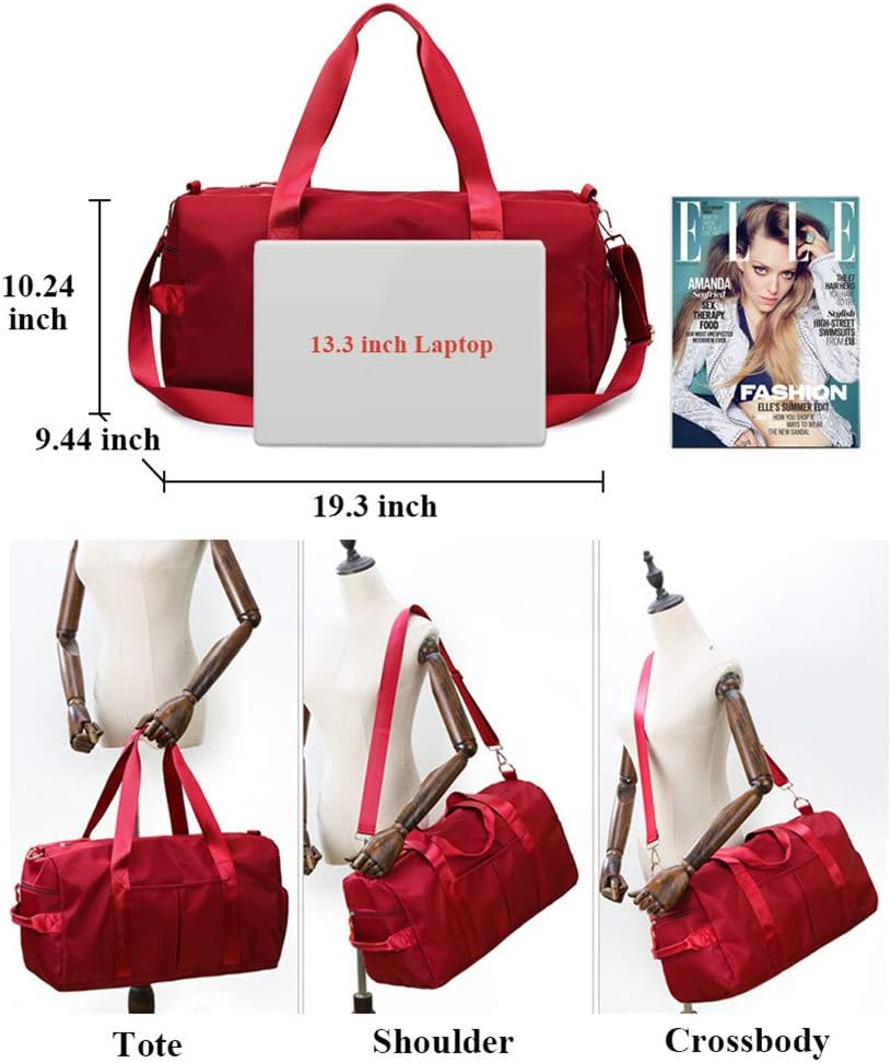 Sports Gym Bag for Women or Men Travel Duffel Bag with Wet Pocket and Shoes Compartment for Training Swim Yoga(Green)