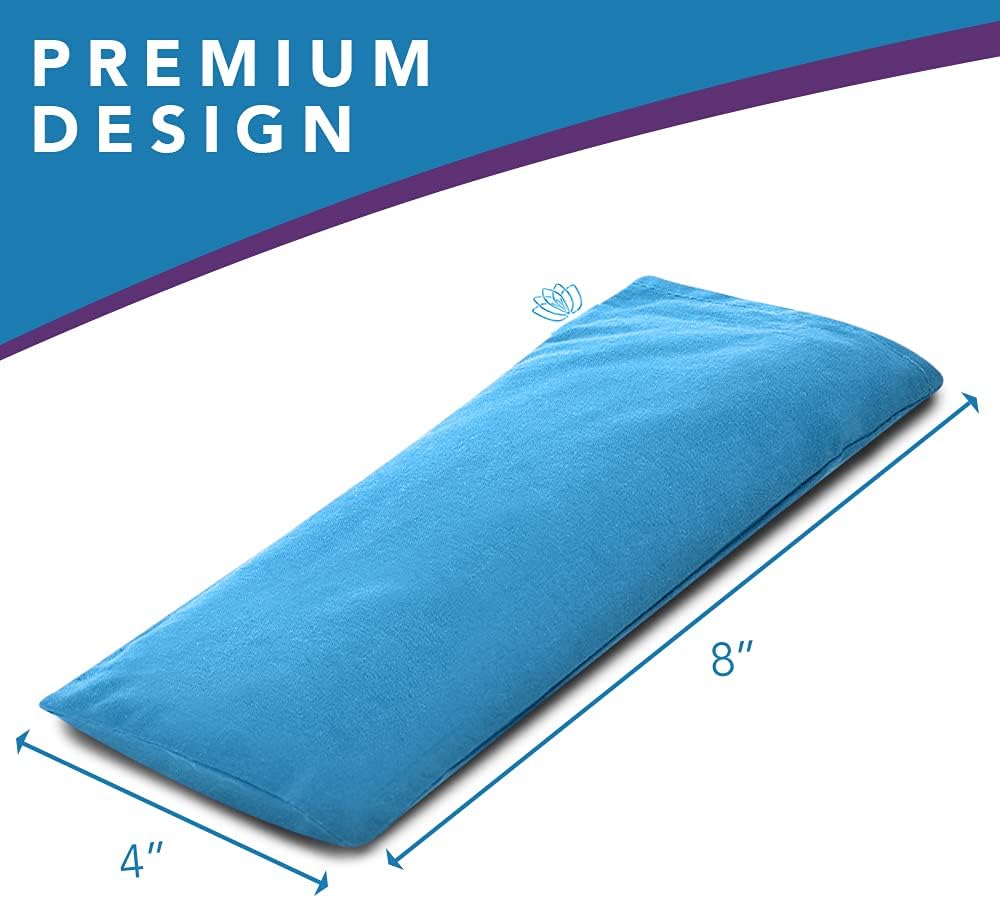 Lotus Lavender Eye Pillow - Weighted Mask for Yoga & Sleep, Blue