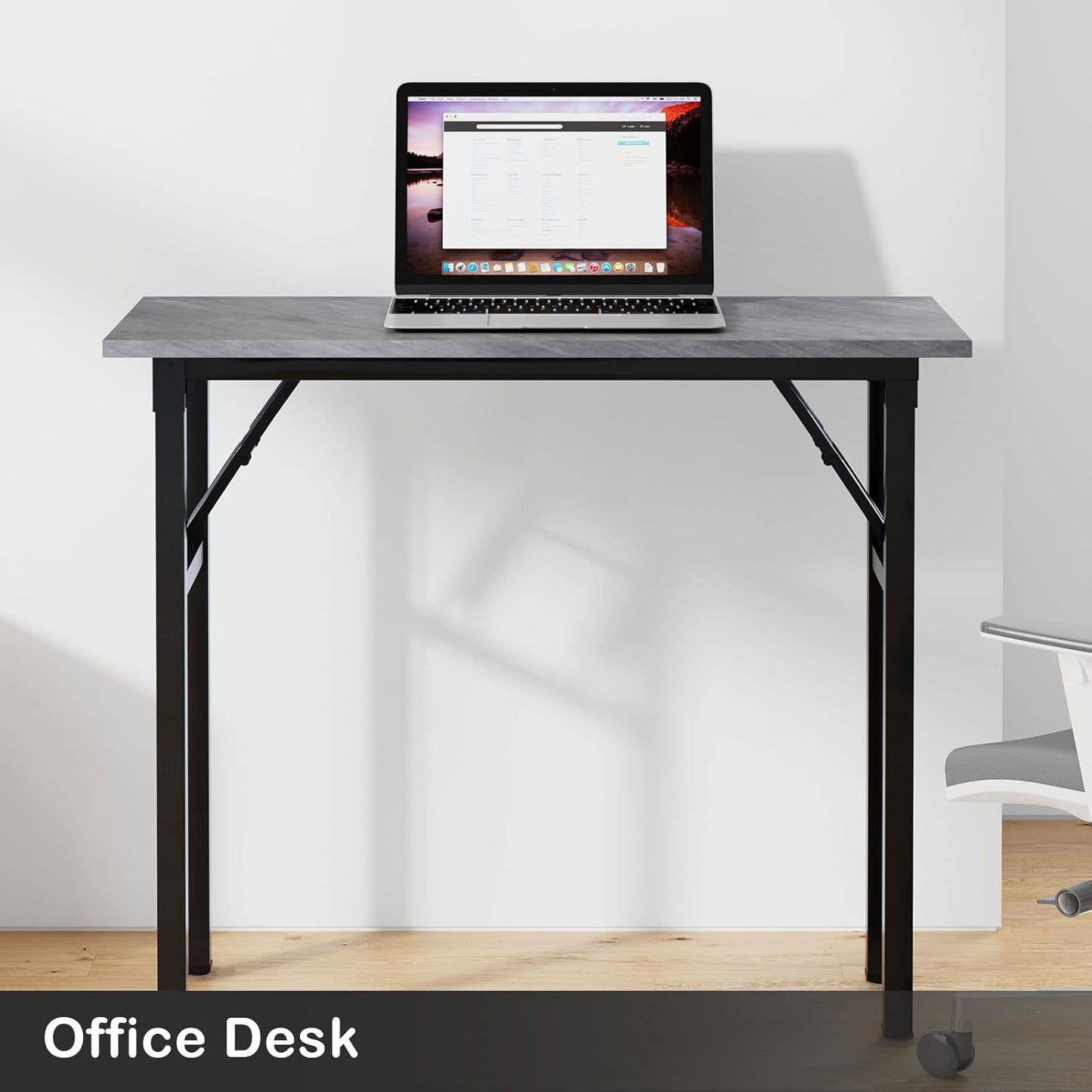 Need Small Desk, 31.5 x 15.7 Inches No Assembly Foldable Writing Table,Sturdy and Heavy Duty Folding Computer Desks for Small Space/Home Office/Dormitory AC5LB(80 * 40)