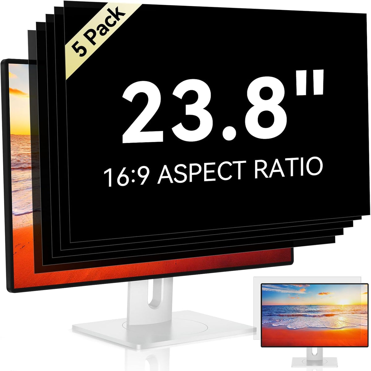 Mamol [2 Pack] 14 Inch Laptop Privacy Screen for Lenovo/HP Envy/Dell/Acer/Asus/Thinkpad, 16:9 Aspect Removable Anti Glare Blue Light Privacy Screen Filter, Laptop Security Shield 14 In