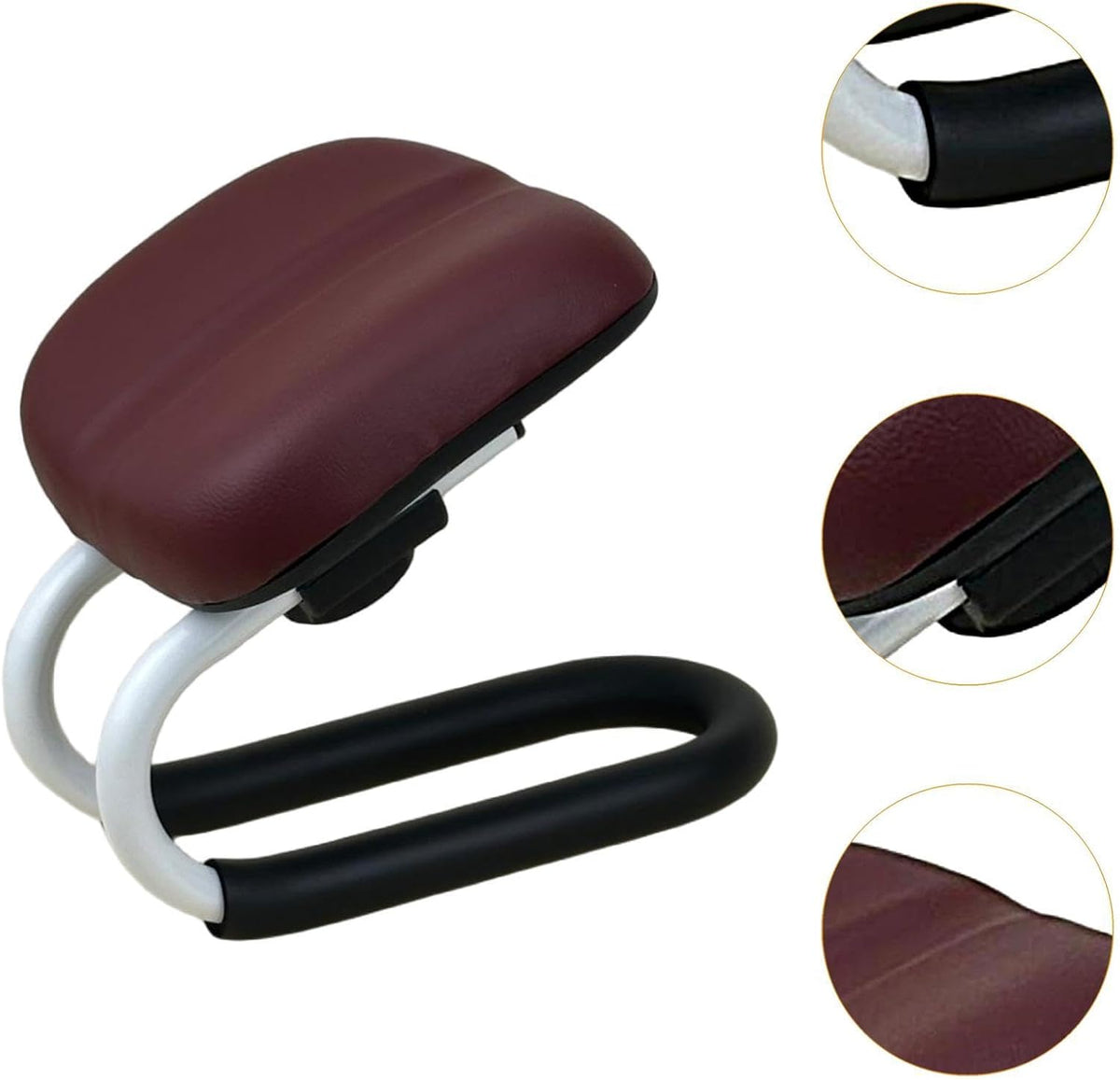 Meditation Bench, Adjustable Height Kneeling Stool with Thick Cushion, Deep Red Seiza Chair for Yoga Zen Prayer Practice