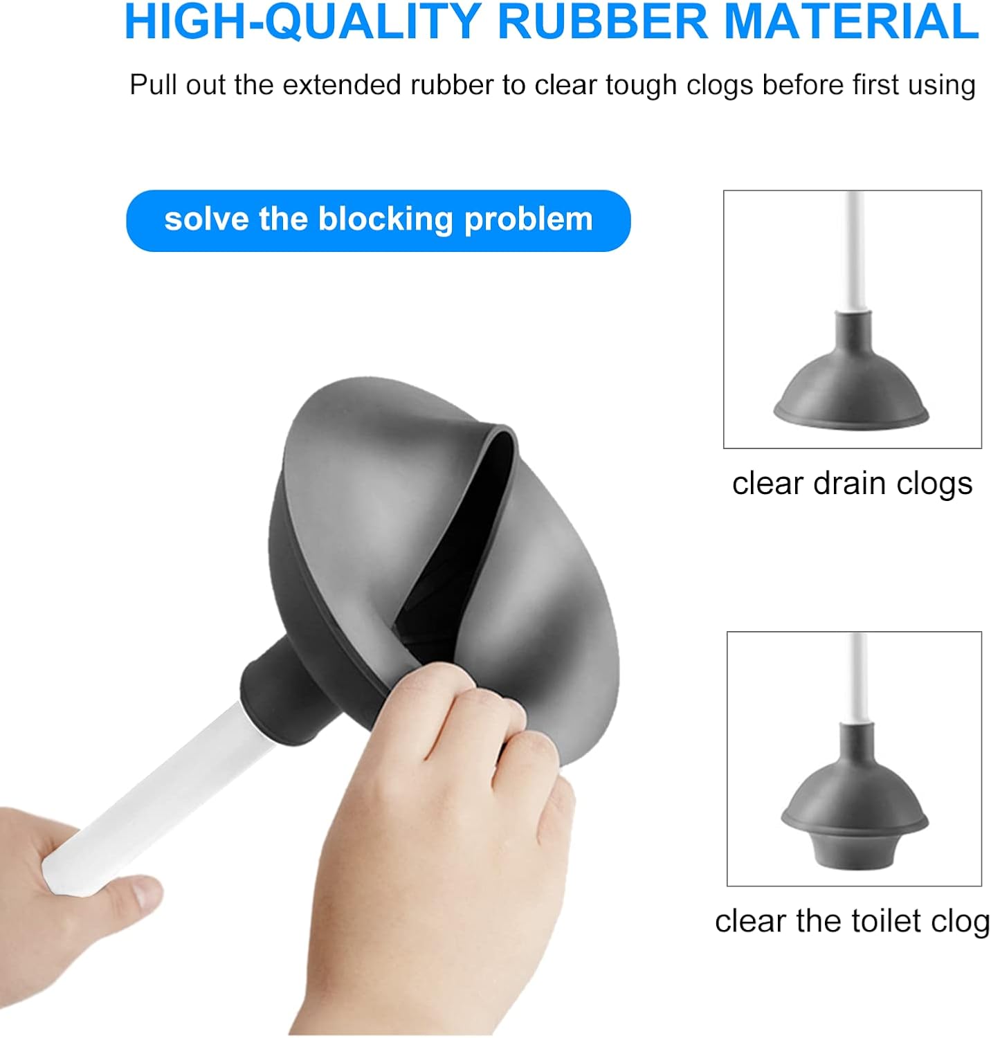 SetSail Toilet Brush and Plunger Set, Semi-HiddenToilet Plungers for Bathroom Heavy Duty Toilet Bowl Brush and Holder Hidden Toilet Plunger and Brush Set for Deeply Cleaning - White