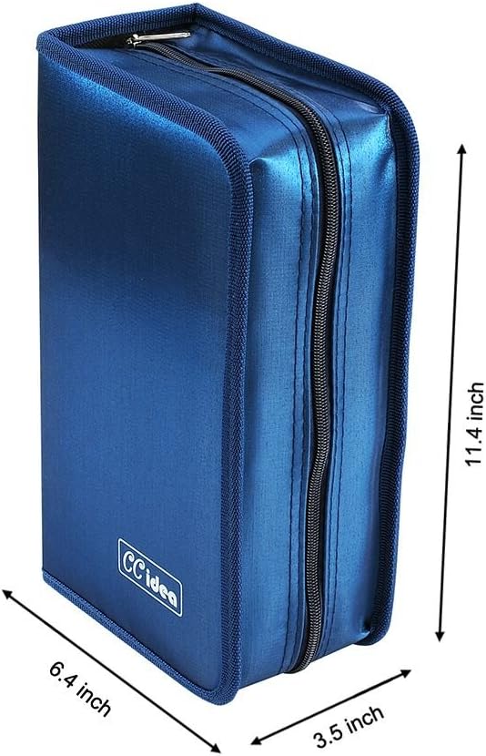 CCidea CD Case DVD Storage Holder, 128 Capacity DVD Cases Organizer CD Plastic Protective Carrying Binder,Portable Cd Wallet for Home Travel (Blue), 128-blue, L11 xW 6 x H3.5 INCH, Beauty Case