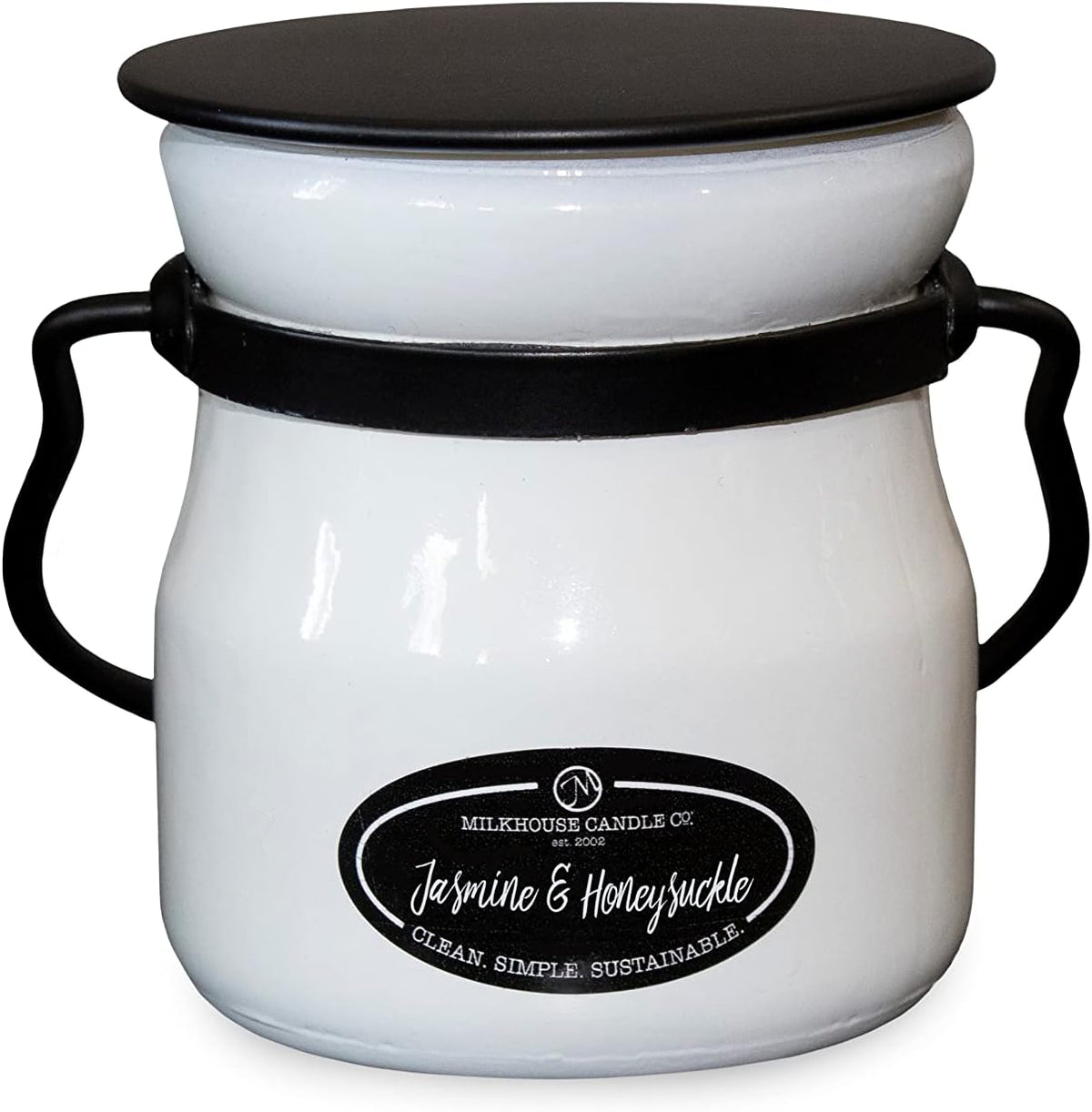 Milkhouse Jasmine & Honeysuckle Soy Candle, 22 oz Butter Jar, 120+ Hr Burn