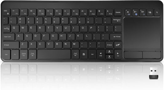 INFINMIND Wireless Bluetooth Touchpad Keyboard with 3-Device(1*USB,2*BT) Portable Computer Keyboard for Laptop,Tablet,Mac,Windows,Android,Chrome OS