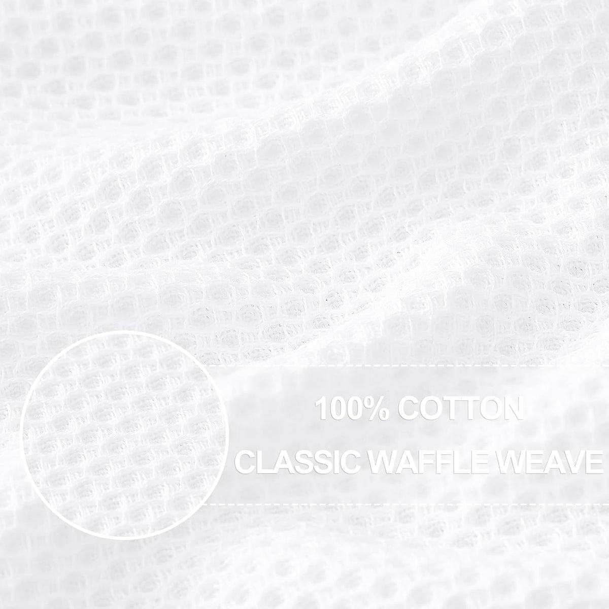 Homaxy 100% Cotton Waffle Weave Kitchen Dish Cloths 8-Pack, White