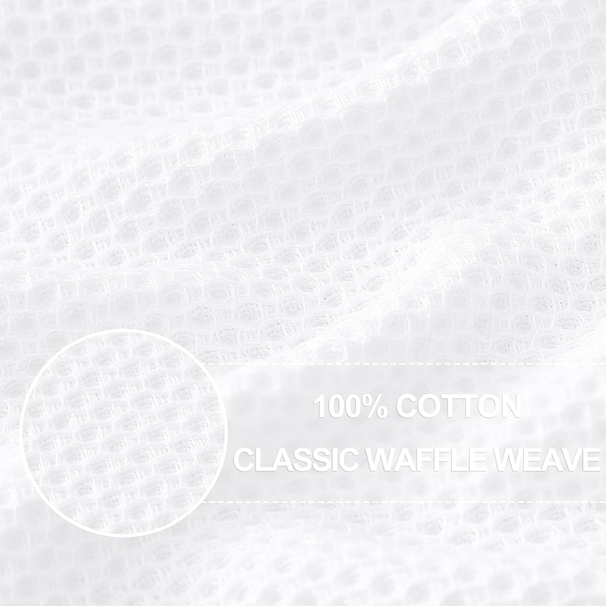 Homaxy 100% Cotton Waffle Weave Kitchen Dish Towels 8-Pack, White