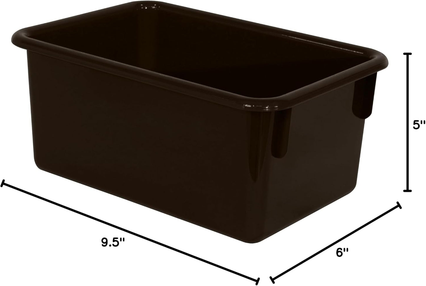 Wood Designs Cubby Storage Bin, Heavy Duty Plastic Containers for Kids Brown Cubby Tray Set of 30