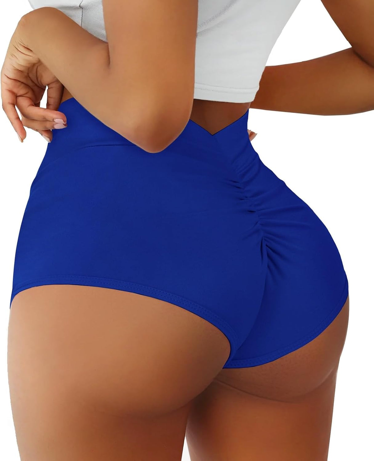 Boudaner Women's Booty Shorts-High Waist V Back Yoga Shorts
