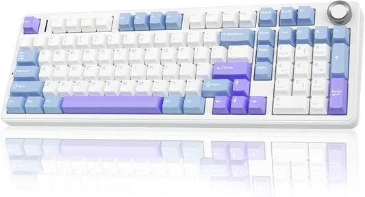AULA F99 Pro Wireless Mechanical Keyboard with Knob,Creamy Sound,Tri-Mode BT5.0/USB-C/2.4GHz Hot Swappable Keyboard,Gasket Structure,RGB Backlit Computer Gaming Keyboards