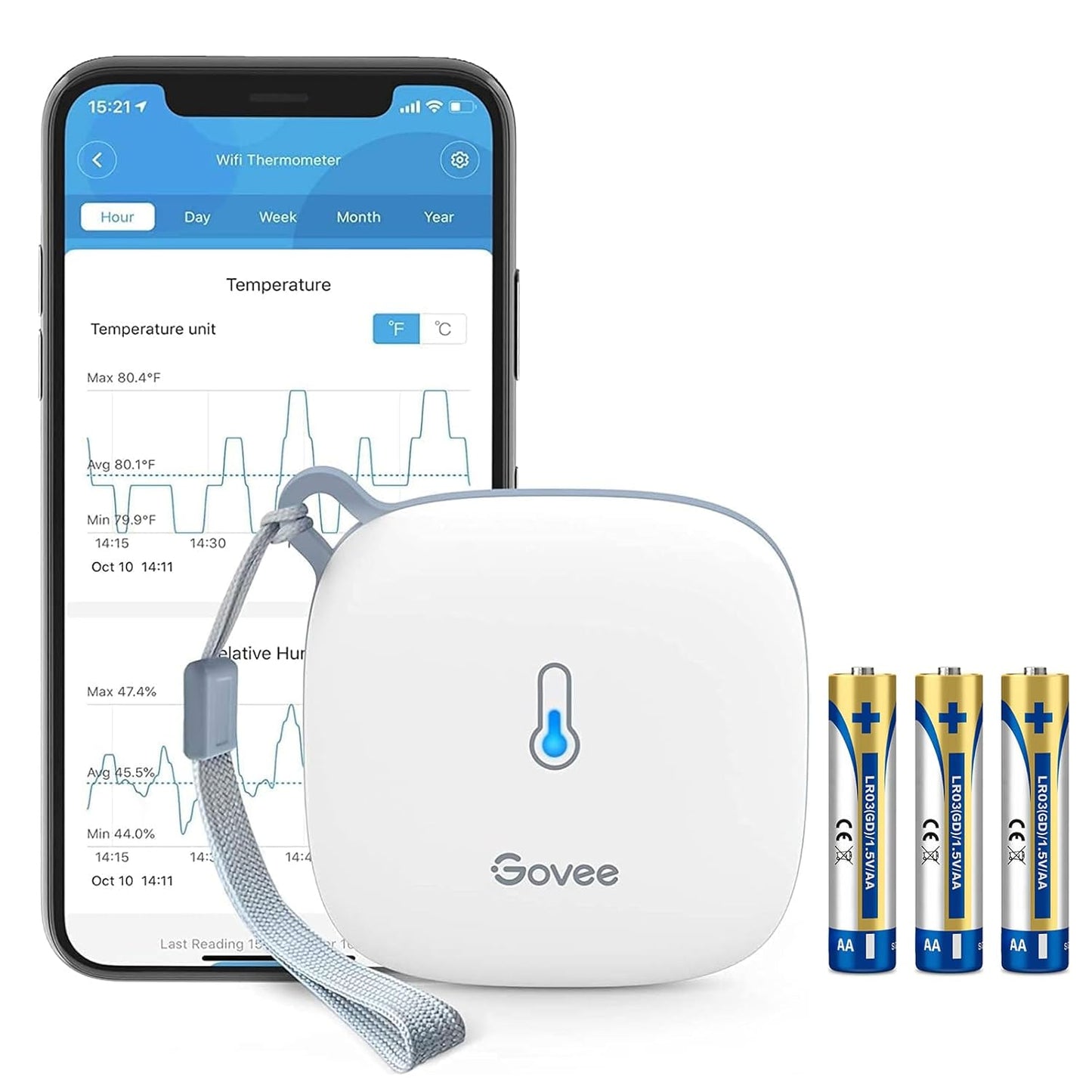 Govee Smart Thermometer Hygrometer, WiFi Humidity Temperature Sensor with App Notification Alert, 2 Years Free Data Storage Export, Wireless Remote Monitor for Room Greenhouse Incubator Wine Cellar