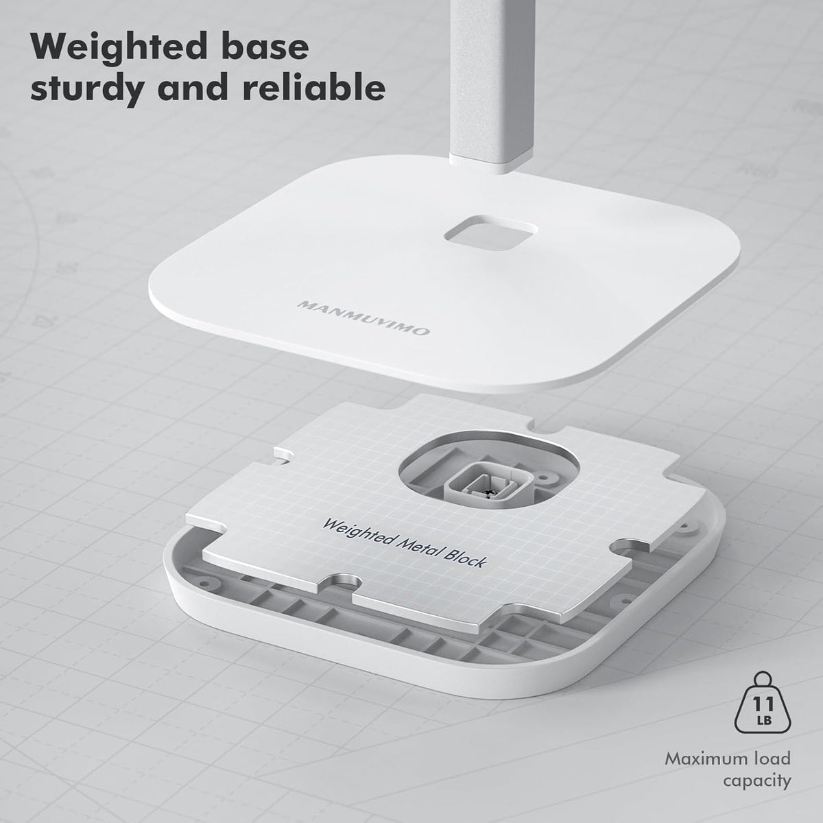 Headphone Stand, Desktop Headset Holder Heavy Base Desk Earphone Stand Aluminum Gaming Headset Hanger Rack Compatible with AirPods Max, AirPods Pro, Sony, Beats, Bose, Razer (White)