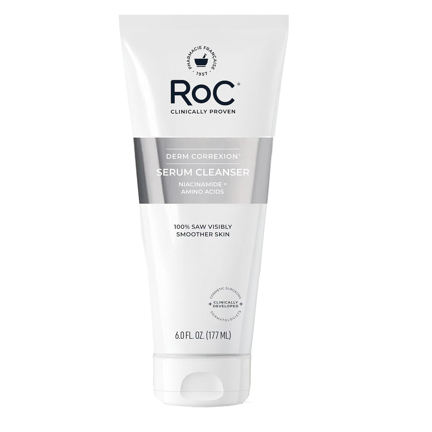 RoC Retinol Correxion Deep Wrinkle Serum Facial Cleanser with Niacinamide for Anti-Aging & Fine Lines, Makeup Remover, Ophthalmologist Tested Skin Care, 6 oz