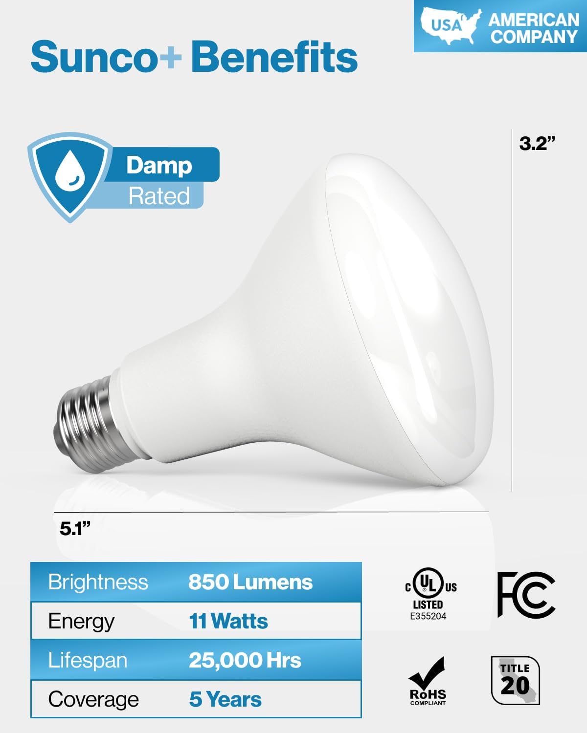 Sunco 12 Pack BR30 Light Bulbs LED, Recessed Can Light Bulbs, Indoor Flood Bulb, 850 LM, 11W (65W Equivalent), 6000K Daylight Deluxe, Dimmable, E26 Base, for Home, Kitchen, Bedroom UL
