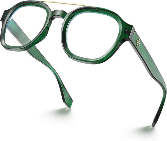 VISOONE Fashion Round Blue Light Blocking Glasses for Women Man SANFORD