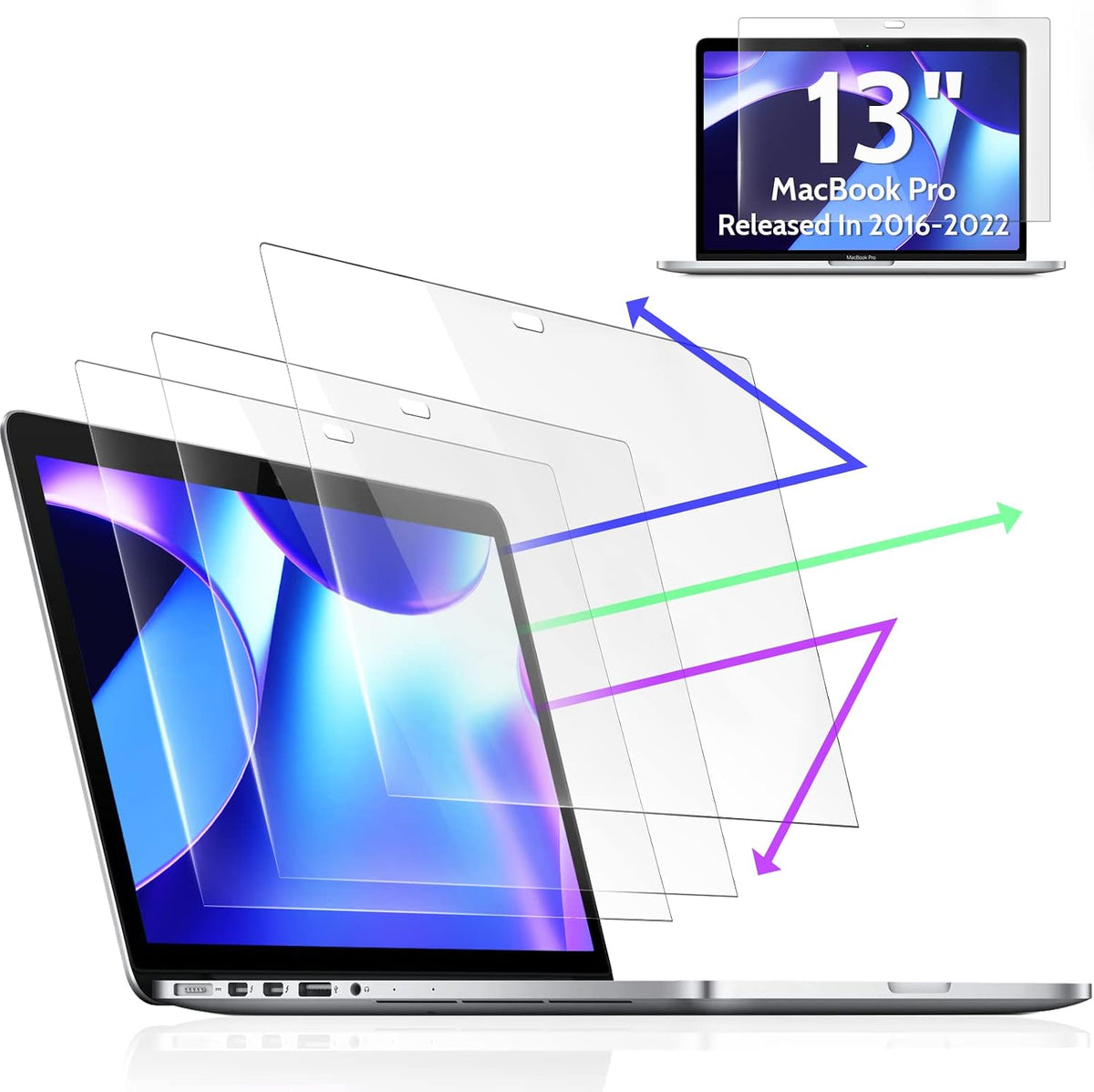 Peslv 3-Pack Anti Blue Light Screen Protector for MacBook Pro 13 Inch