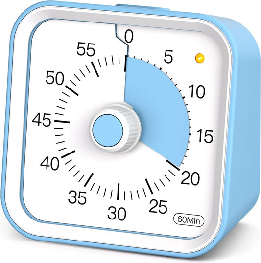 Visual Timer for Kids, Cute Timer with Pause Function, Blue