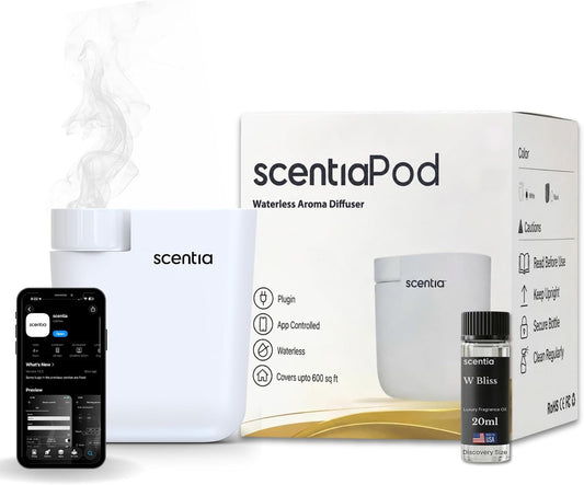 Waterless Plug-in Cold-Air Scent Diffuser with App Control, 600 Sq. Ft