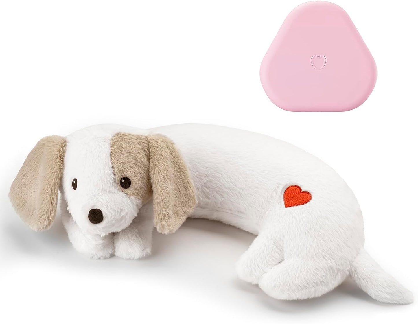 Moropaky Heartbeat Puppy Toy for Dogs, Heartbeat Stuffed Animal for Anxiety Relief Calming Aid, Heartbeat Stuffed Toy for Behavioral Aid Crate Kennel Training, Puppy Essentials White