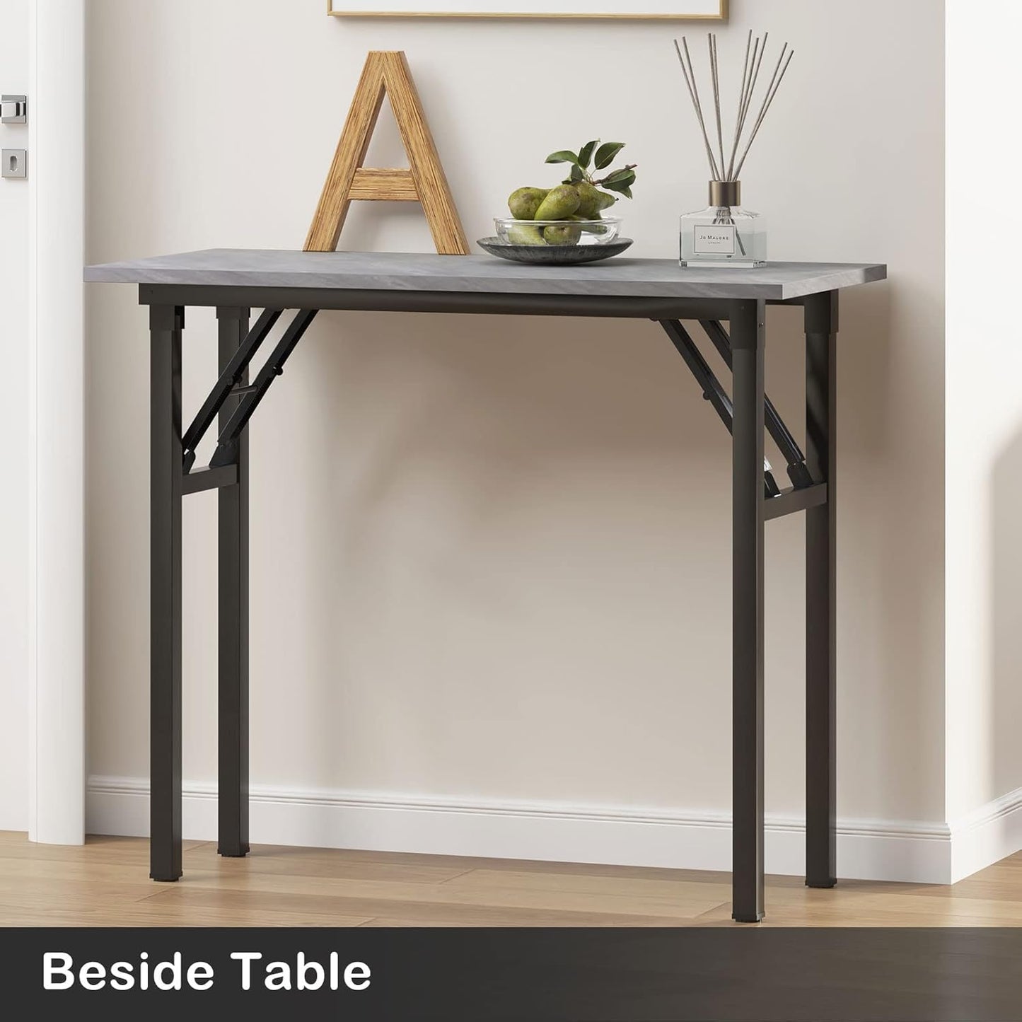 Need Small Desk, 31.5 x 15.7 Inches No Assembly Foldable Writing Table,Sturdy and Heavy Duty Folding Computer Desks for Small Space/Home Office/Dormitory AC5LB(80 * 40)