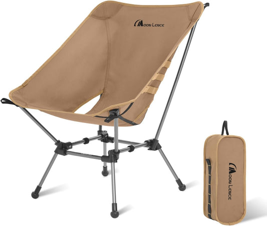 MOON LENCE Portable Camping Chair Plus, Larger & Roomier, Compact and Lightweight Still, Folding Chair for Backpacking & Hiking, 330Lbs Capacity (Desert Rust)