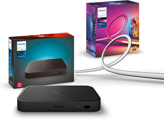 Philips Hue Play HDMI Sync Box 8K + Gradient 75" Smart TV Light Strip - Sync Your Video Games, Movies, and Music - Requires Hue Bridge - Supports Dolby Vision HDR10+ - Control with Hue App