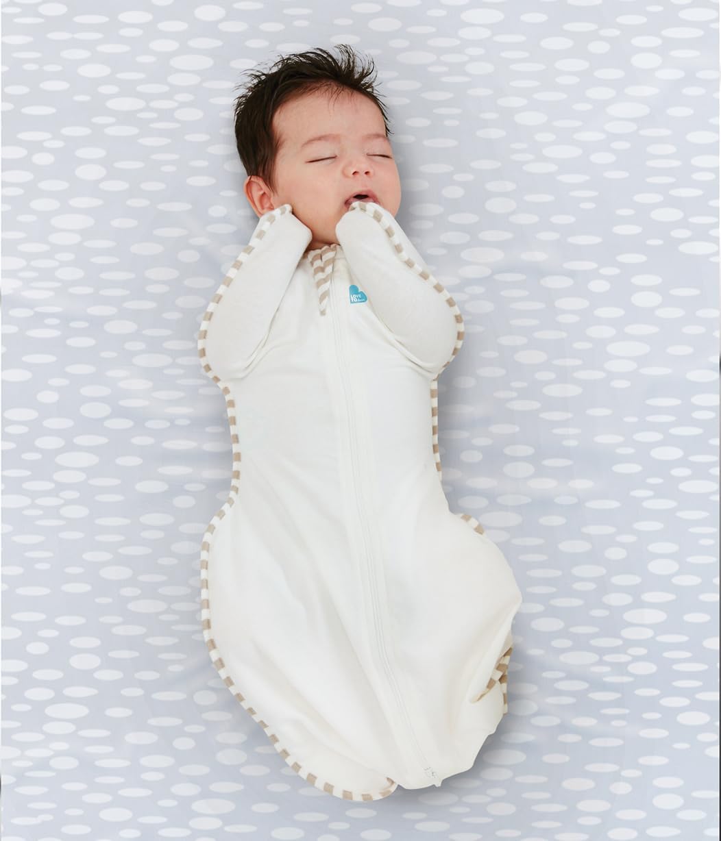 Love to Dream Organic Swaddle, Baby Sleep Sack, Swaddle Up Self-Soothing Swaddles for Newborns, Get Longer Sleep, Snug Fit Helps Calm Startle Reflex,1.0 Tog, Small 5-8.5lbs, Cream