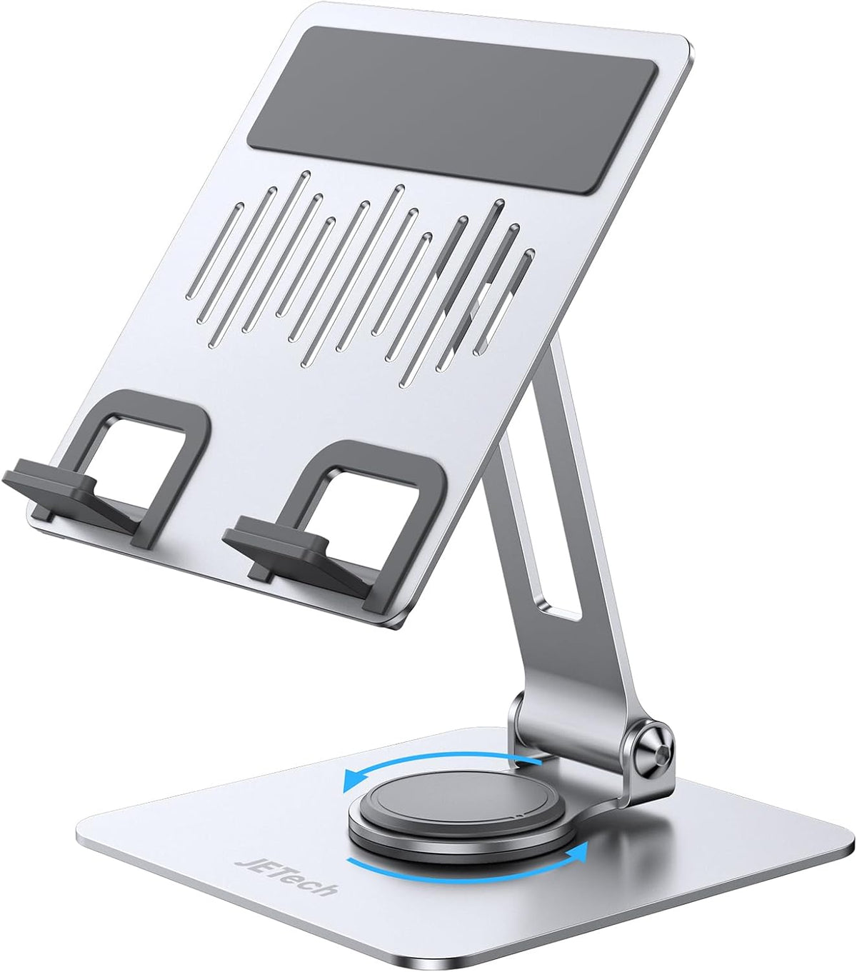 JETech Tablet Stand, Adjustable Swivel Desktop Holder with 360 Degree Rotating Base, Foldable Cradle for iPad/iPad Air/Pro/Mini, Galaxy Tab A11/A9/S11/S10 FE, Tab/Phones(4-13"), Black